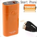 [MOVEON]5200mAh��e�ʃ��o�C���[���p�O�t���|�[�^�u���o�b�e���[�[�d��PES-5200 �I�����W