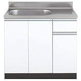 アイオ産業 流し台 KW-900 幅900mm【奥行550mm】 (【左シンク】KW-900L(W))
