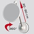 Telescoping 6X to 1X Suction Cup Magnifying Travel Mirror in White, with Travel Bag