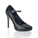 4.25 Inch Stiletto Heel Mini-Platform Mary Jane Pump Women's Size Shoe (Black Pu;11)