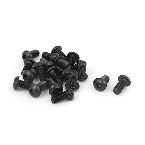 uxcell M6 x 12mm Alloy Steel Hex Socket Button Head Screws Black 20 PCS