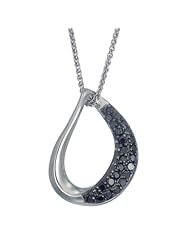 1/3 CT Black Diamond Pendant in Sterling Silver