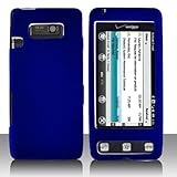 LG Fathom VS750 Cell Phone Rubber Feel Dark Blue Protective Case Faceplate  ....