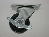 Swivel caster with brake, 3 diameter x 1 1/4 wide soft rubber wheel with self lube bearing. 175 pound load capacity.