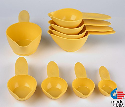 Pourfect 9-Piece Measuring Cup Set, Yellow Pepper