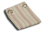 Tissu en coton 100% �cru avec des bandes Aquitaine rouge, 260x150
