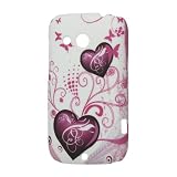 iProtect Premium Cover / Case / H�lle / Schutz f�r HTC Desire C A320e im rutschfestem Hard Case in der "Romantic Edition" Wei� / Pink / Lilavon "iProtect"