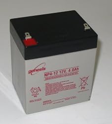 Yuasa (Enersys) Genesis NP4-12 - 12 Volt/4 Amp Hour Sealed Lead Acid Battery with 0.187 Fast-on Connector
