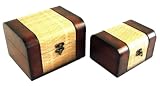 Keystone Jewelry Boxes : Decorative Mahogany & Yellow Design (Set of 2)
