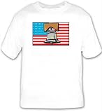 T-shirt with liberty bell, american flag, crack, patriotic, stars and stripes