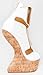 Red Kiss DORRYN Metallic T-Strap Ankle Wrap Cork Platform Heel Less Wedge Sandal