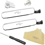 Mudder 6 in 1 Replacement Accessories for Samsung Galaxy S5, 2 Pieces USB Charger Port Cover Flap + Plastic Holder + Screw + Screwdriver + Cleaning Cloth