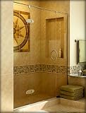Basco Fraimless Glass Shower Door 1926-LK-BN. W 38''-60'' x H 74'', Silk Glass, Brushed Nickel, Glass