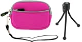 Neoprene Sleeve Case (Magenta) and Spider Tripod for Nikon Coolpix S3000 12 MP Digital Camera Blue