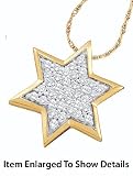 Stunning Solid Yellow Gold 1/4 Ct. Diamond Star Pendant