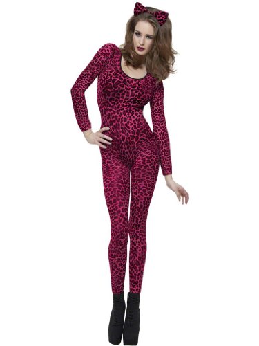 Pink Leopard Print Bodysuit Adult Costume