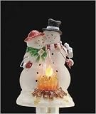 Club Pack Of 12 Snowman Couple Bubble Night Lights