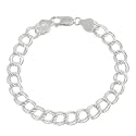 Charming! Sterling Silver Double link charm Bracelet