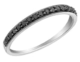 Black Diamond Ring 1/4 Carat (ctw) in 10K White Gold