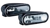 Hella FF 75 Auxiliary Driving Lights Driving Lighting Kit - H7 Halogen - Clear Lens - Dimensions: 2 1/8H x 6 1/8W x 3 13/16D