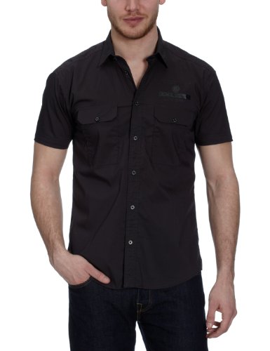 JACK & JONES Herren Freizeithemd 12054722, Gr.44/46(S), Schwarz (PHANTOM) Preisvergleich