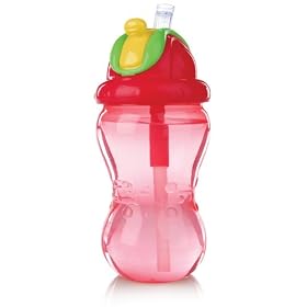 Nuby Mega Sipper With Straw, Colors May Vary, 12 Ounce