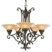 Murray Feiss F2030/5PAL Casbah Five-Light Chandelier, Palladio with Amber Etched Glass Shades Image