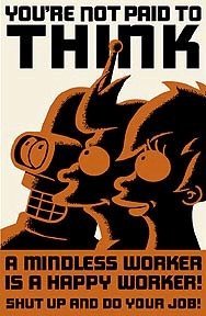 Childrens Toyshop  Toys : Futurama Tin Cubicle Sign - You're Not Paid to Think!