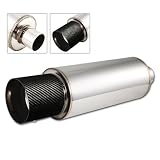 Universal Stainless Steel Muffler with 4 Carbon Fiber Tip by HK5