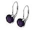 Sterling Silver 8mm Round Amethyst Lever Back title=