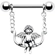 Silver 925 Guardian Angel Nipple Ring
