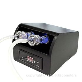 Duel Heating Element Digital Vaporizer Herbal,with 2 Glass on Glass Whips,Plus FREE 3 peice Poker Chip Grinder with screen,Natural wood color,not Black like in the picture.Name Brand Top Vapor.
