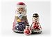 *** RUSSIAN SANTA WITH SNOWMEN MATRYOSHKA 3 PIECE NESTING DOLL ***