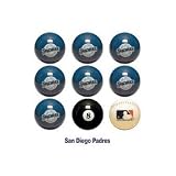 San Diego Padres MLB Licensed Billiards Ball Set of 9 (7 Team, 1 Cue,1 Eight Ball)