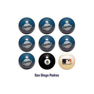 San Diego Padres MLB Licensed Billiards Ball Set of 9 (7 Team, 1 Cue,1 Eight Ball)