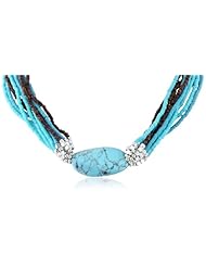 Kenneth Cole New York "Semiprecious Bead Item" Turquoise Oval Stone Multi-Row Necklace, 20"