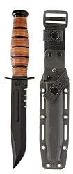US Army, 7 in., Leather Handle, ComboEdge, Nylon Sheath