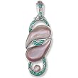 Sterling Silver, Pink Shell, Opal and Turquoise Inlay Pendant by Sajen