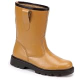 General Purpose LH382 Tan Smooth Leather Warmlined Rigger Boot With Leather Pull On Loops And Steel Toe Caps