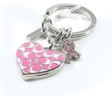 NEW AUTHENTIC COACH BREAST CANCER RESEARCH SIGNATURE LOCKET CHARM KEYFOB (Pink/Silver)