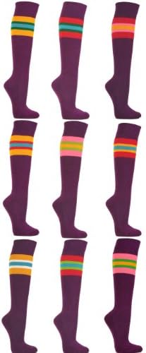 Couver Women's Purple Striped Knee High Sports / Softball / Athletic / Baseball Socks