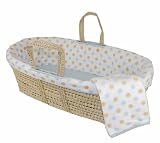Tadpoles Polka Dot Micro Fleece Moses Basket Set, Blue
