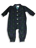 Private Label - Infant Baby Boys Long Sleeved Flannel Coverall, Navy, Dark Green