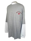 Russell Athletic University of Wisconsin Big & Tall Long Sleeve Hangdown Crew Tee Shirt