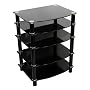 Walker Edison Everest Multilevel Component Stand, Black