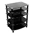 Walker Edison Everest Multilevel Component Stand, Black