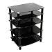 Walker Edison Everest Multilevel Component Stand, Black