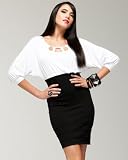 bebe Silk Bodice Banded Dress