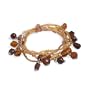 Glass Beads and Elastic Amber Elastic Bracelet "A Fair Shake Elastic Bracelet [Amber/Brown]"