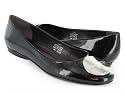 Anne Klein New York Enna Black Patent Leather Ballerina Flats Wonen's Shoes